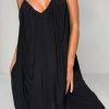 Women Styched Fashion | V Neck Mini Flare Black Dress