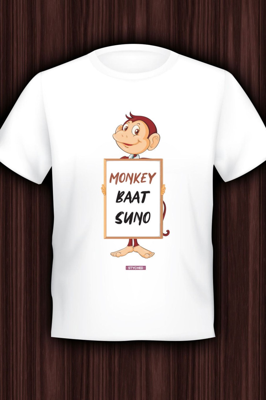 Men Styched Fashion | Mann Ki Baat Suno - Quirky Graphic T-Shirt White Color