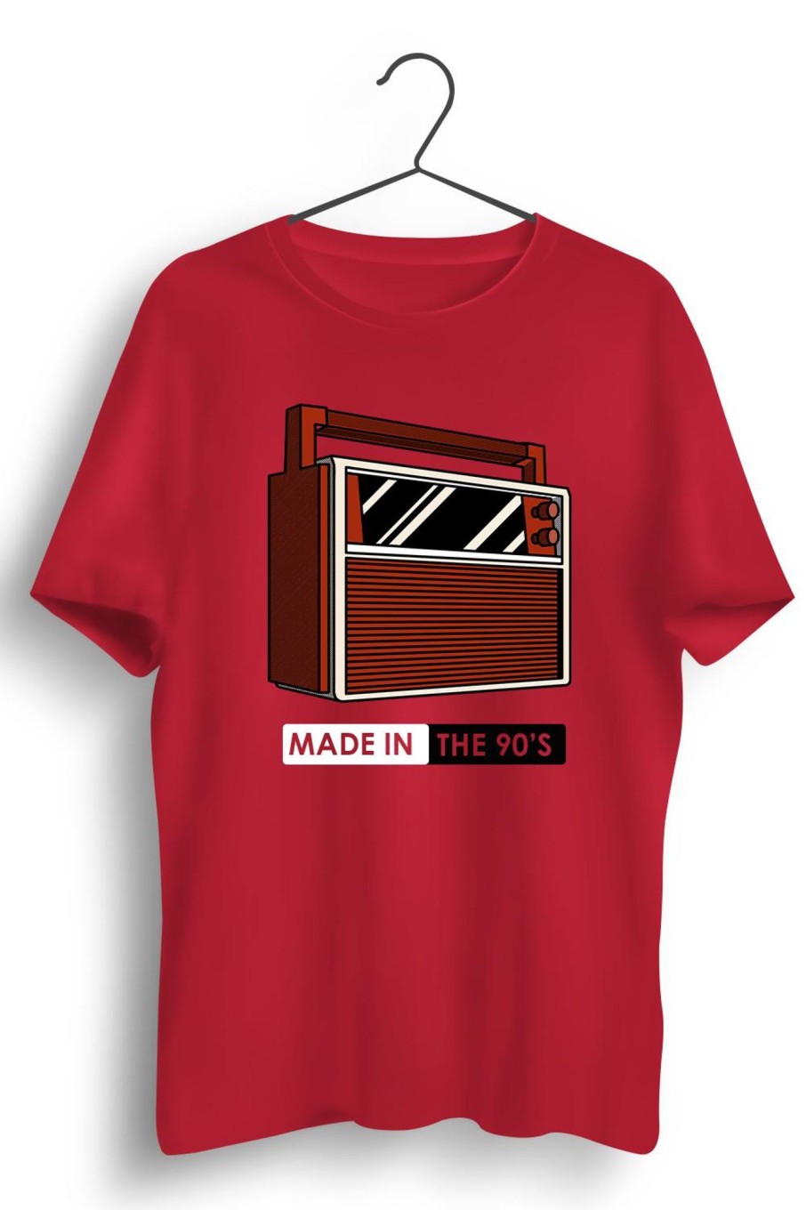 Men Styched Fashion | Made In The 90S Graphic Printed Red Tshirt