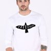 Men Styched Fashion | Freedom Bird Printed White Full Sleeve Tshirt Cotton