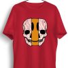 Men Styched Fashion | Dis Skull Graphic Printed Red Tshirt