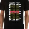 Men Styched Fashion | Never Quit - New Spirit Be Strong Youth Black Cotton T-Shirt