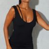 Women Styched Fashion | Black Scoop Neck Bodu Hugging Dress