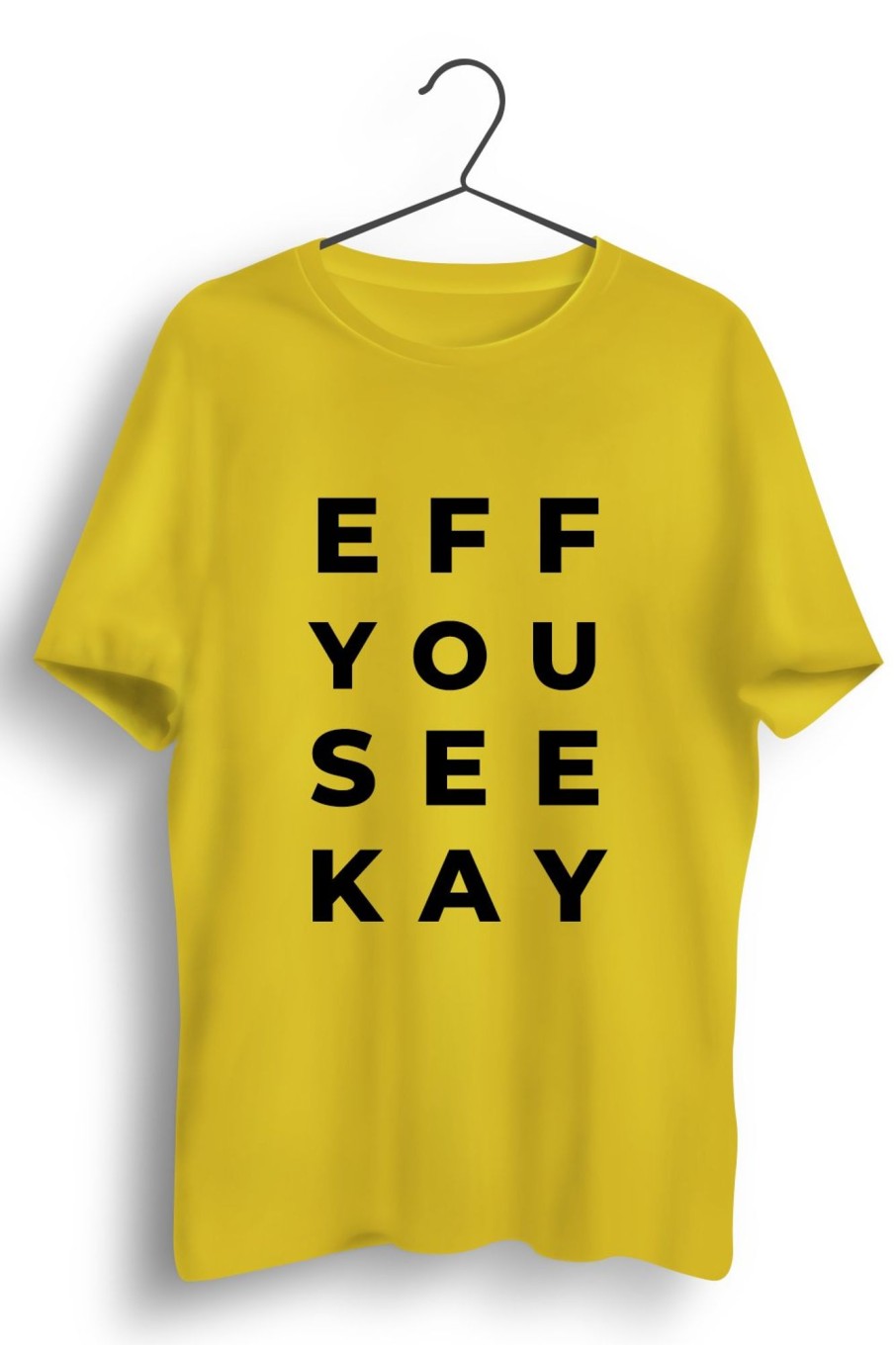 Men Styched | Eff You See Kay Graphic Printed Yellow Tshirt