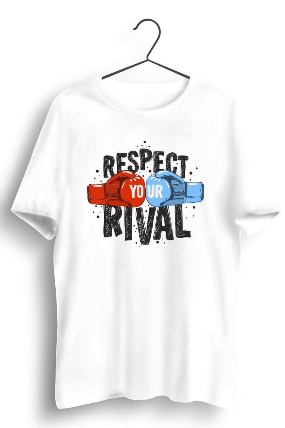 Men Styched | Respect Your Rival Graphic Printed White Tshirt