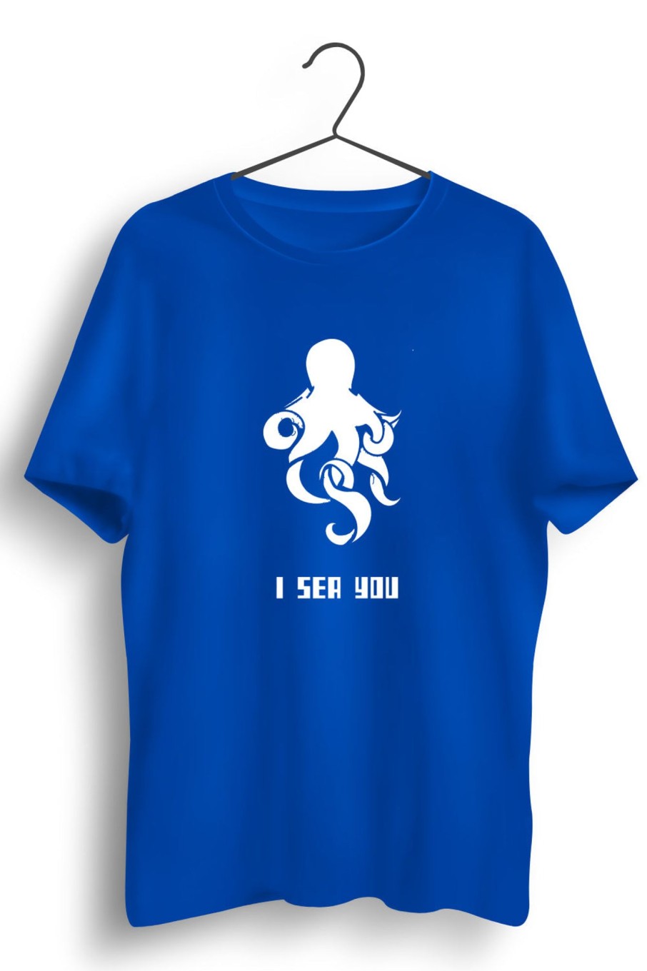 Men Styched | I Sea You Graphic Printed Blue Tshirt