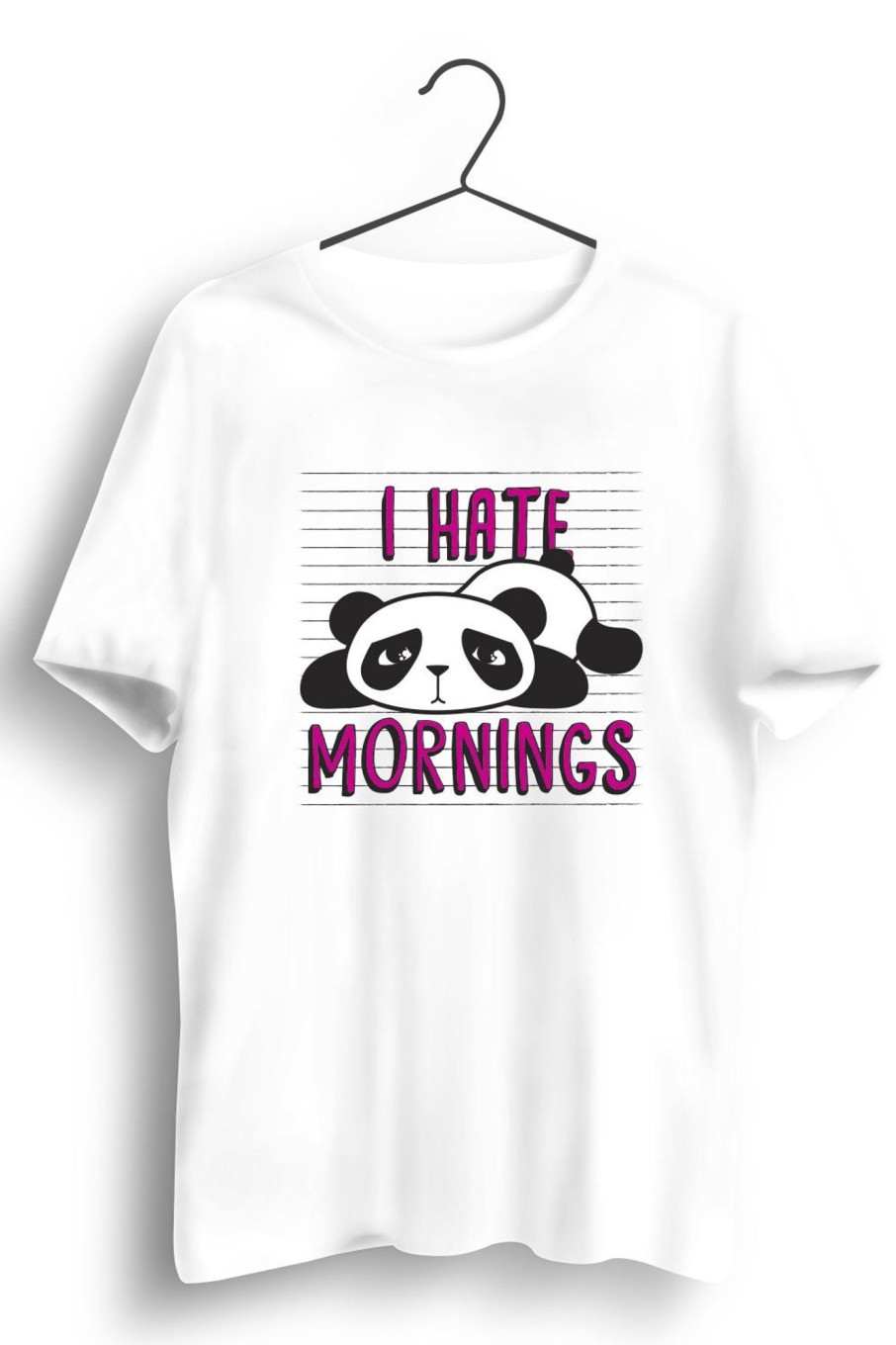 Men Styched | I Hate Mornings Graphic Printed White Tshirt