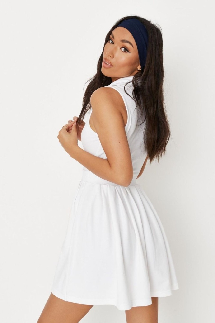 Women Styched Fashion | White Basic Tennis Dress