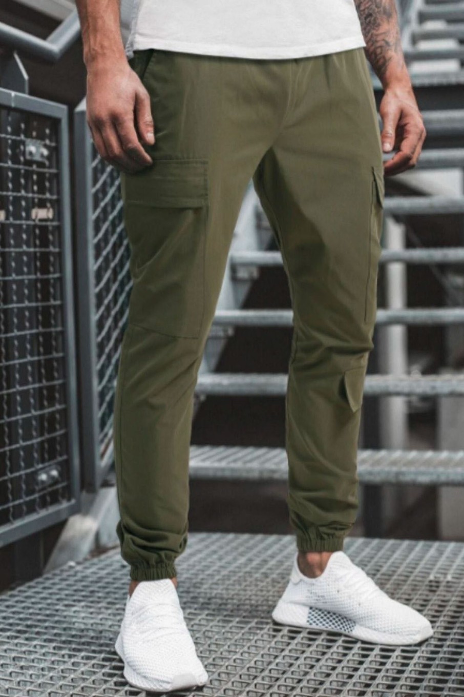 Men Styched Fashion | Drawstring Waist Cargo Trousers