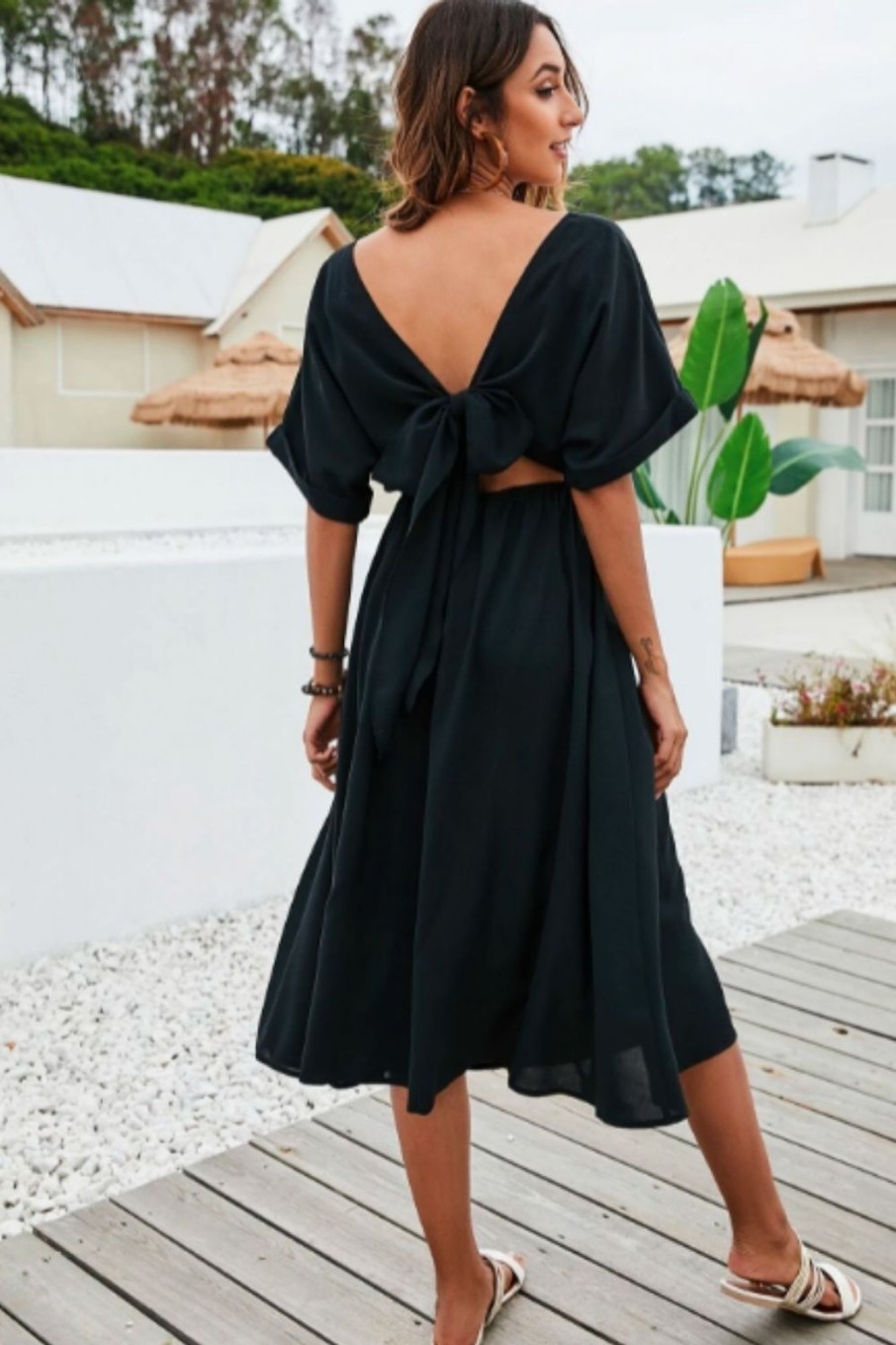 Women Styched Fashion | A-Line Bow Dress