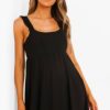 Women Styched Fashion | Fit And Flare Black Mini Dress