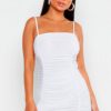 Women Styched Fashion | Ruched Mini White Dress