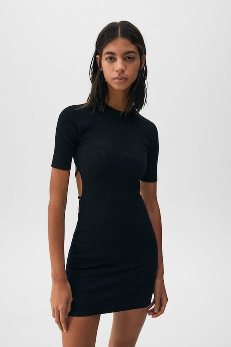 Women Styched Fashion | Black Short Cut-Out Back Dress