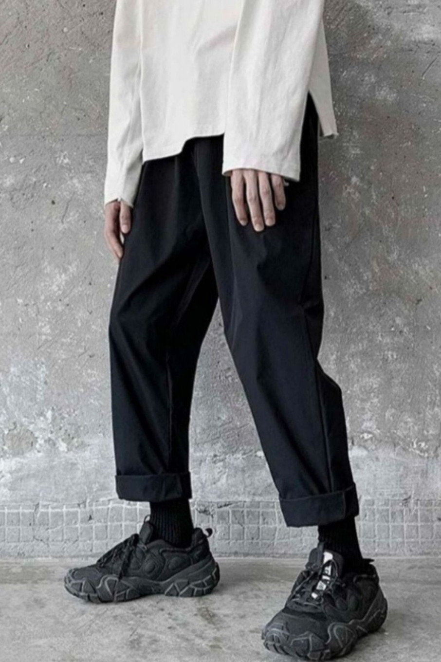 Men Styched Fashion | Solid Straight Leg Trousers