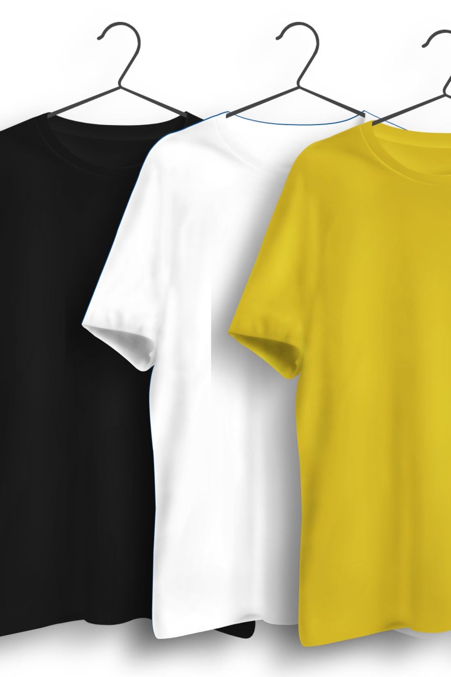 Men Styched Fashion | Pack Of 3 - Black, White And Yellow