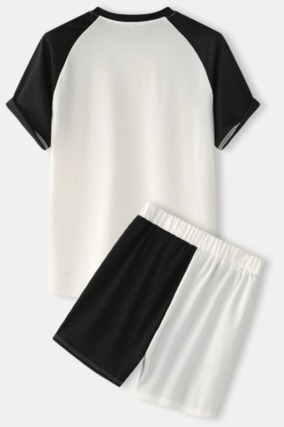 Men Styched Fashion | Colour Blocking Combo Black U0026 White