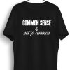 Men Styched | Common Sense Graphic Printed Black Tshirt