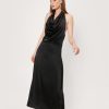 Women Styched Fashion | Slinky Cowl Neck Backless Maxi Dress