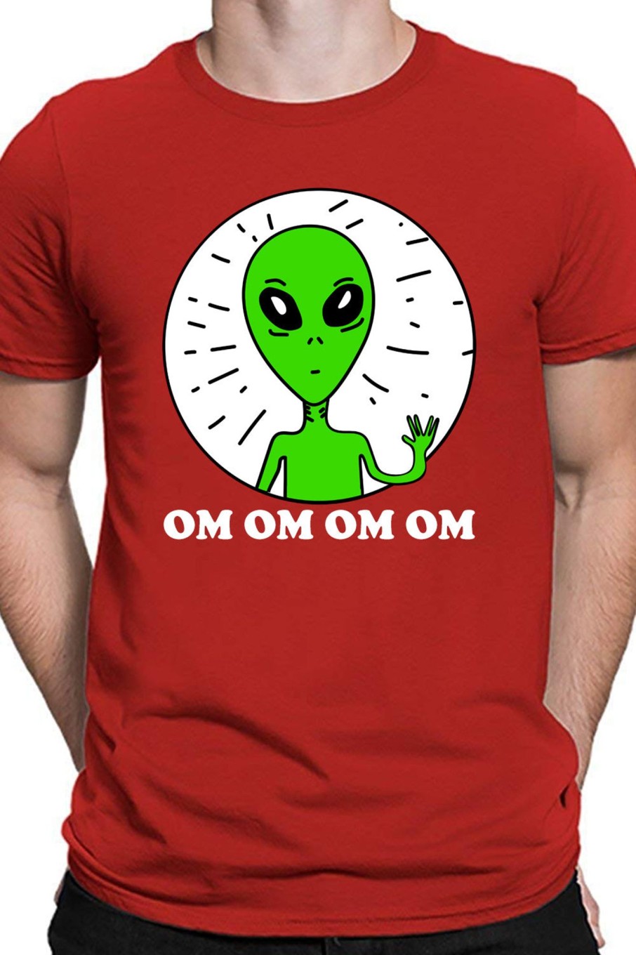 Men Styched Fashion | Om Om Om Om Jaadu - Quirky Red Printed Casual Cotton Tee