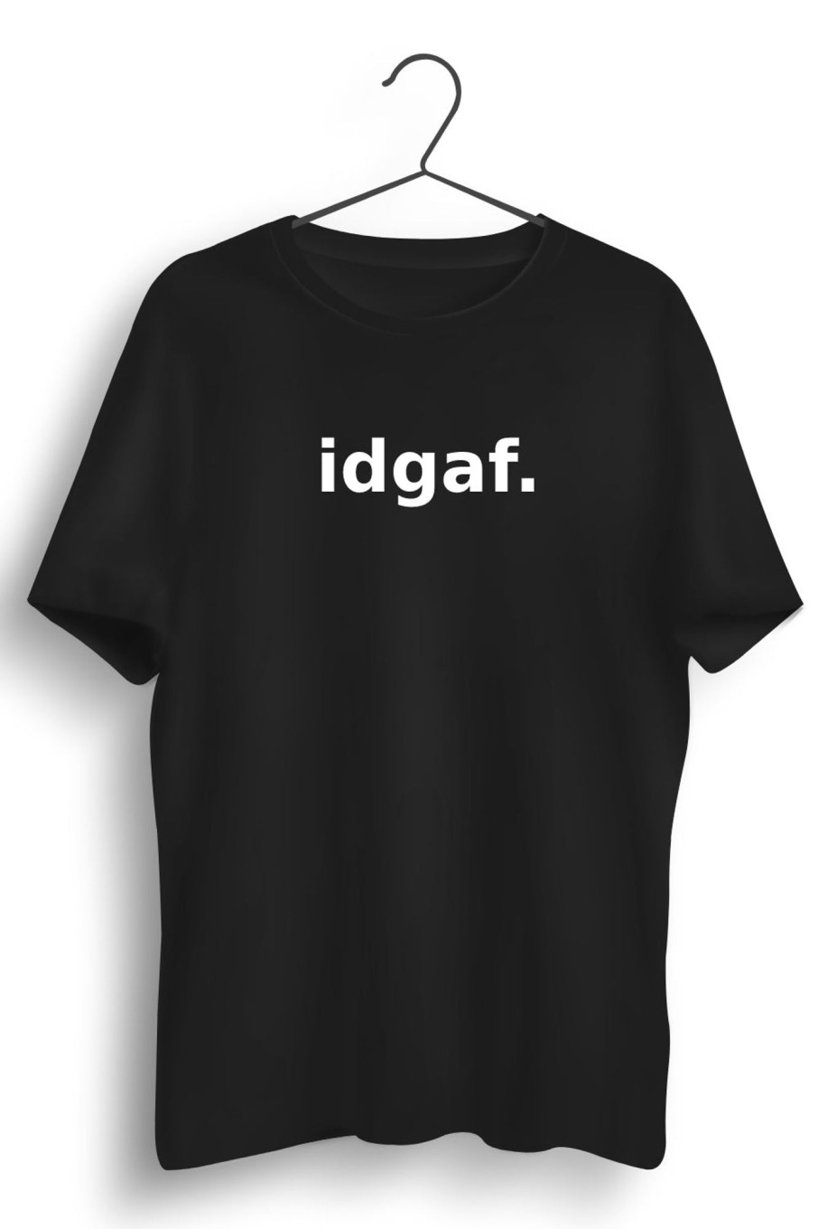 Men Styched | Idgaf Printed Black Tshirt