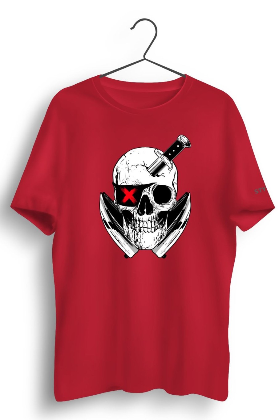 Men Styched | Dirty Pirate Graphic Printed Red Tshirt