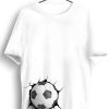 Men Styched | Football Crash Graphic Printed White Tshirt