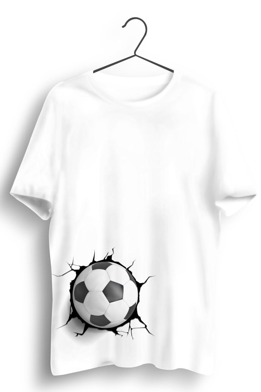 Men Styched | Football Crash Graphic Printed White Tshirt