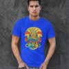 Men Styched Fashion | Tribal Mask - Warrior Attitude Blue Casual Round Neck Cotton T-Shirt