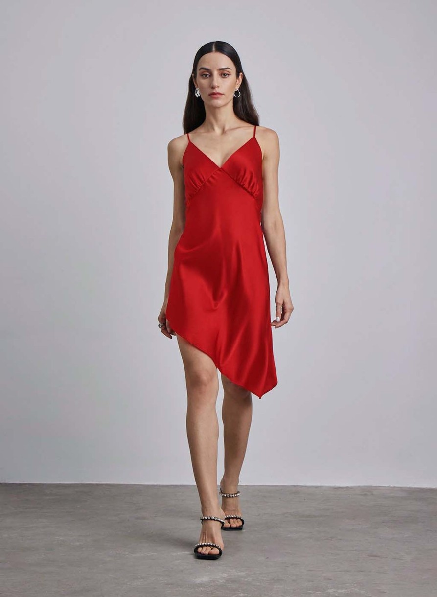 Women Styched Fashion | Allure Hi-Low Soft Slip Dress