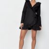 Women Styched Fashion | Kimono Frill Hemline Black Mini Dress