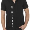 Men Styched Fashion | Harry Black Athletic Half Sleeve Shirt