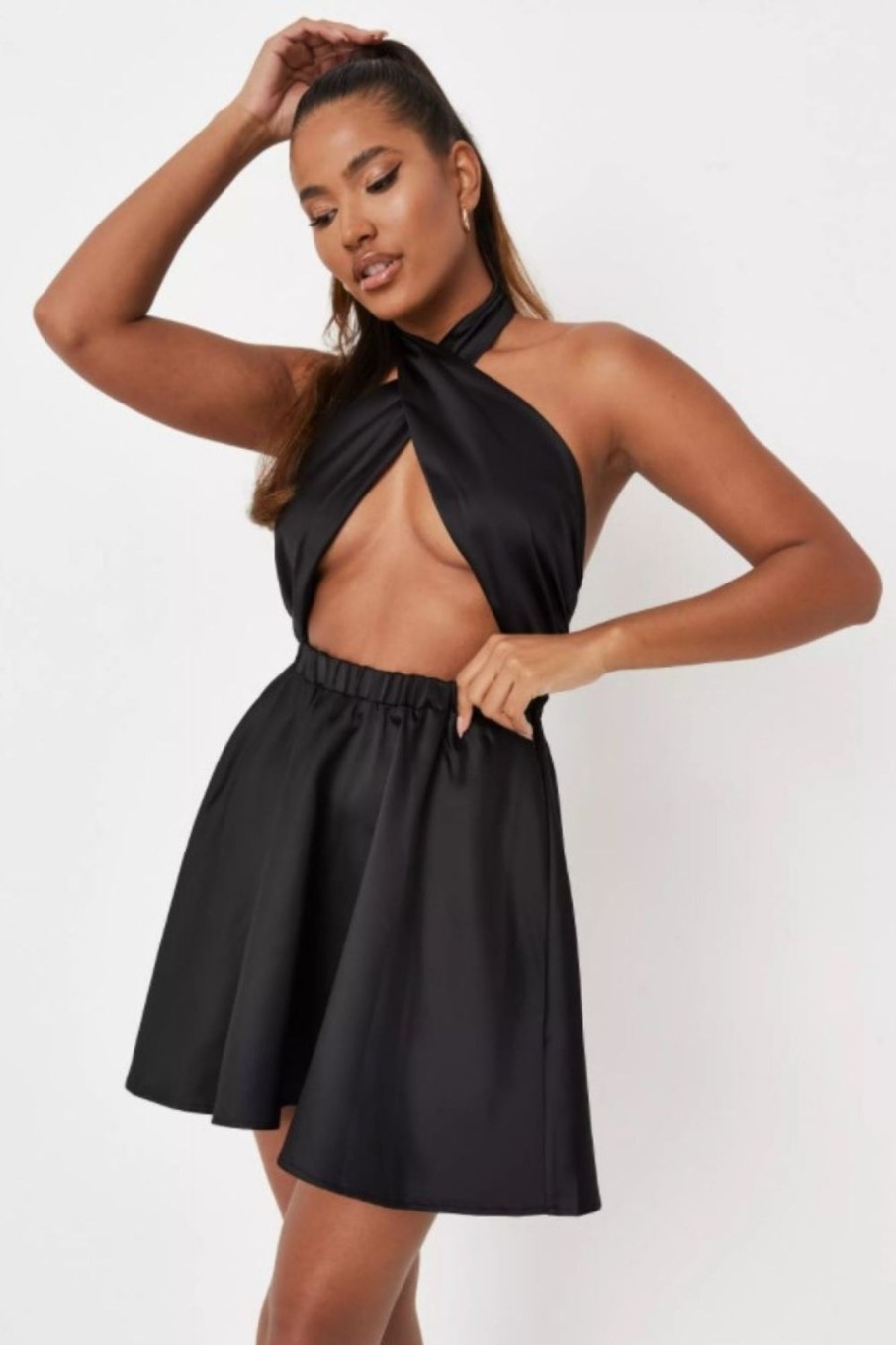 Women Styched Fashion | Beautiful Black Hater Neck Dress