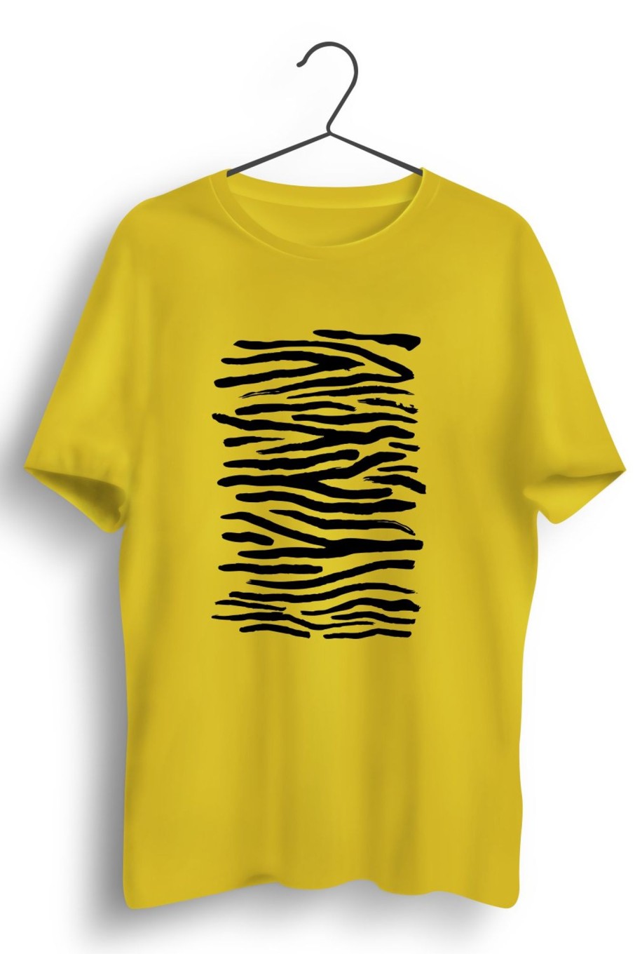 Men Styched | Tiger Stripes Graphic Printed Yellow Tshirt