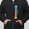 Men Styched Fashion | Zipometer Hot To Cold Zip Movement - Full Zip Premium Hoodies Black No Threads