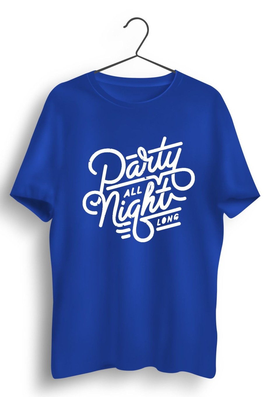 Men Styched | Party All Night Graphic Printed Blue Tshirt