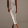 Women Styched Fashion | Re_Styld White Rib Strappy Midaxi Dress