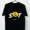 Men Styched Fashion | S Says Hi To T In The Alphabet Series - Quirky Graphic T-Shirt Black Color