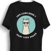 Men Styched | This Llama Doesnt Want Your Drama Graphic Printed Black Tshirt