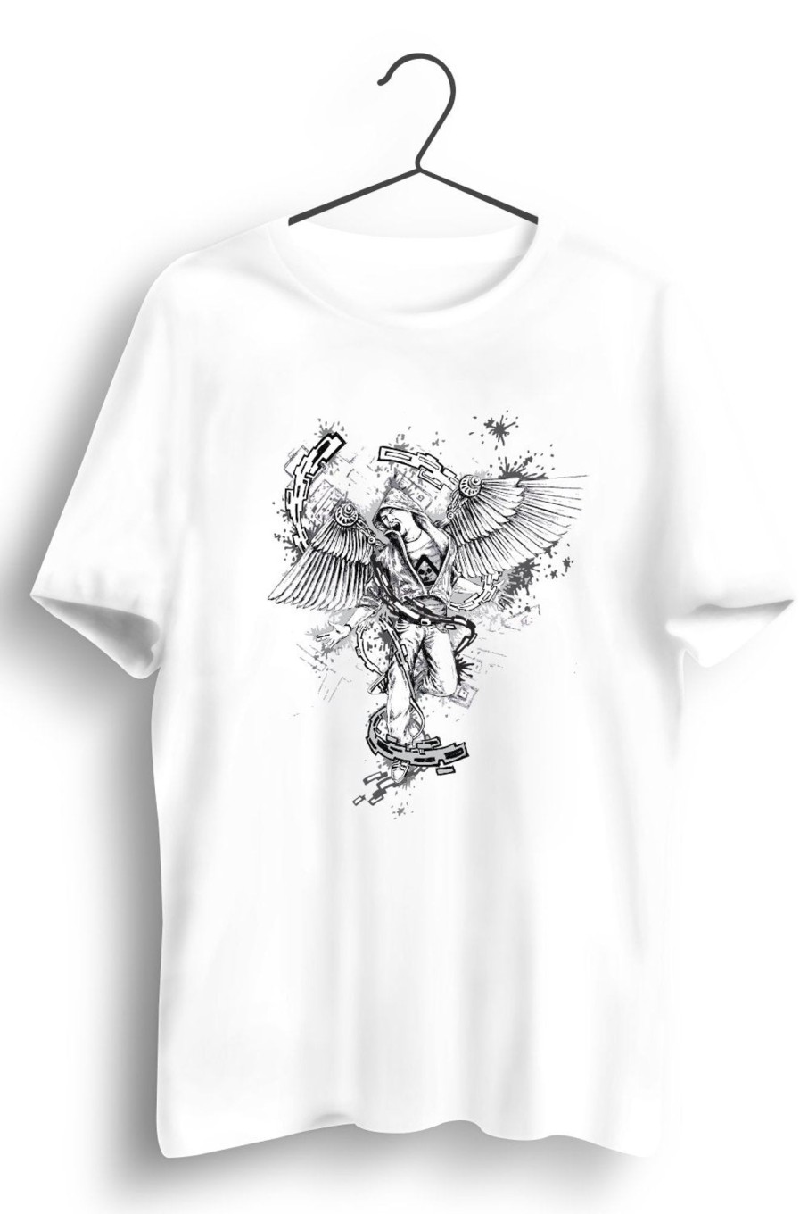 Men Styched | Broken Shackles Graphic Printed White Tshirt