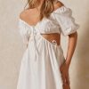 Women Styched Fashion | White Off Shoulder Fit And Flare Dress