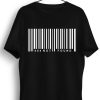 Men Styched Fashion | Barcode Graphic Printed Black Tshirt