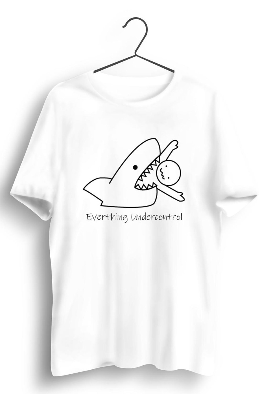 Men Styched Fashion | Everything Under Control Graphic Printed White Tshirt