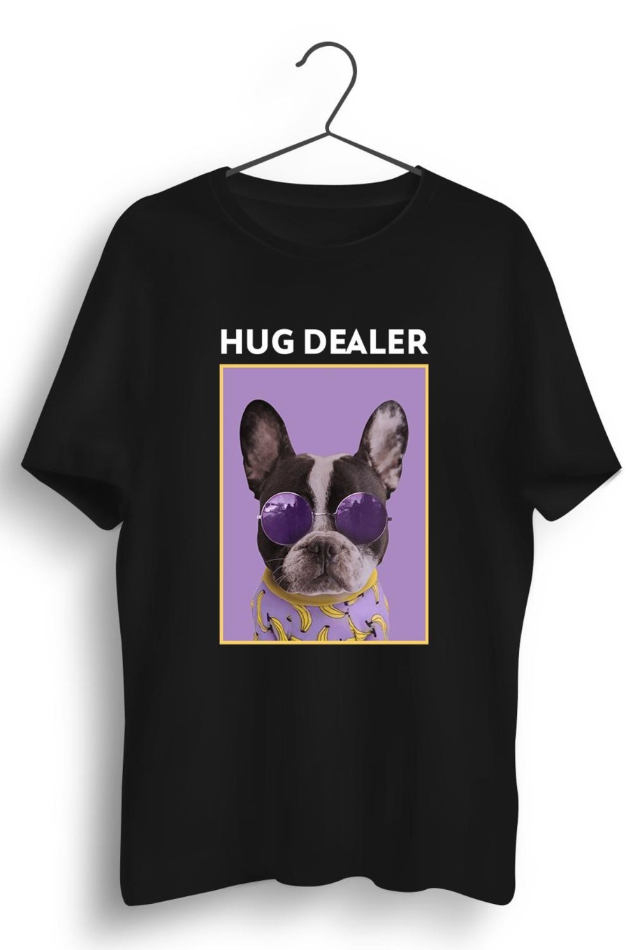 Men Styched Fashion | Hug Dealer Graphic Printed Black Tshirt