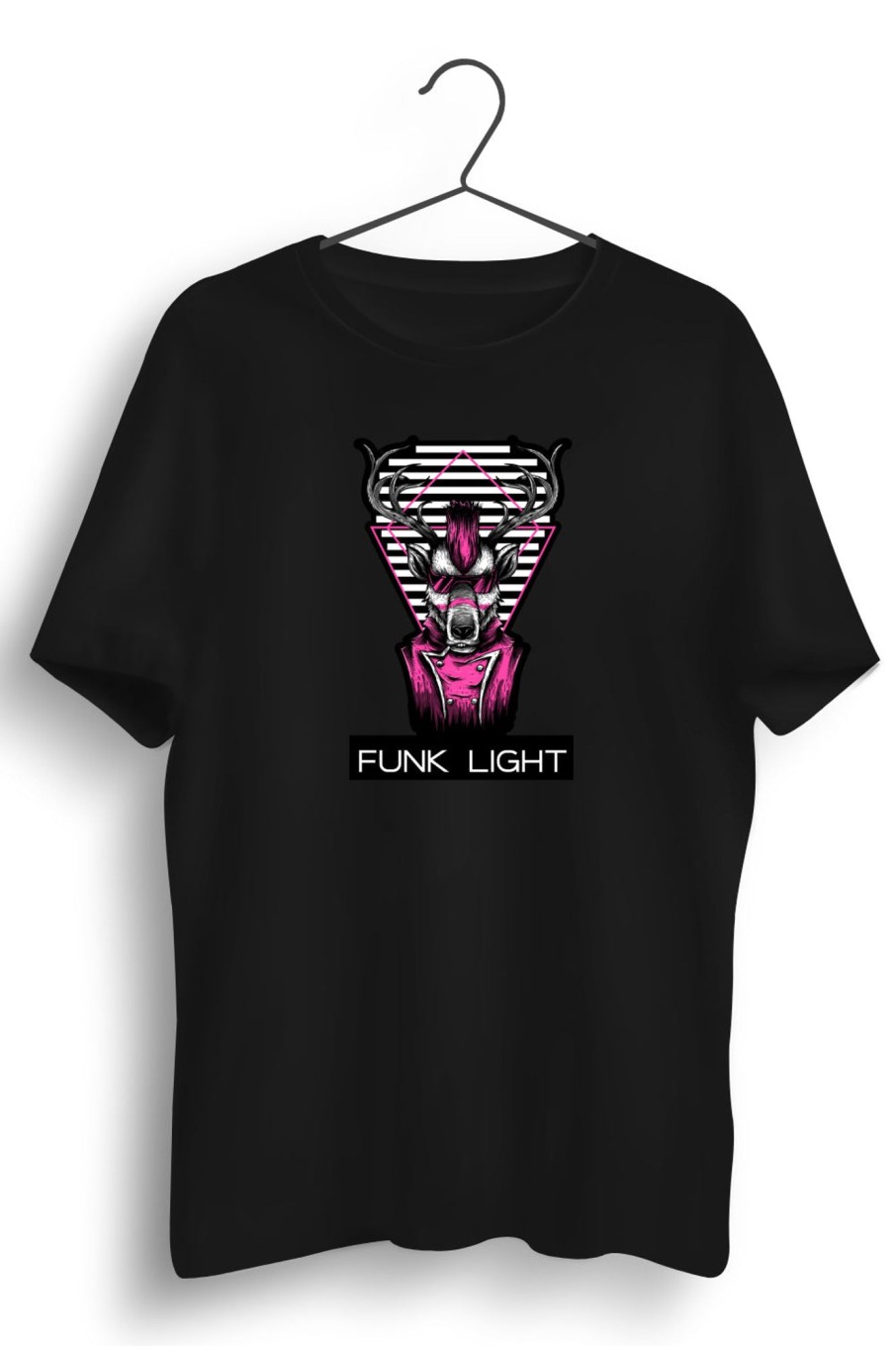 Men Styched | Funk Light Graphic Printed Black Tshirt