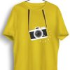 Men Styched | Camera Strap Graphic Printed Yellow Tshirt