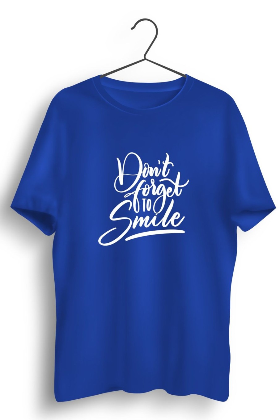 Men Styched | Smile Graphic Printed Blue Tshirt