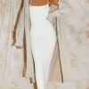 Women Styched Fashion | White Midaxi Bodycon Dress