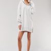 Women Styched Fashion | Short Grey Hooded Nap Dress