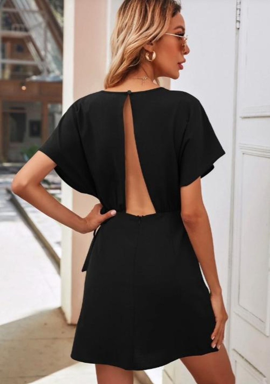 Women Styched Fashion | Black Cut Out Dress