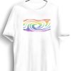 Men Styched | Rainbow Trance Graphic Printed White Tshirt